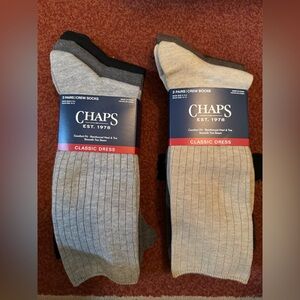 Chaps Classic Dress Ribbed Crew Socks 3-Pair Packs Brown & Black